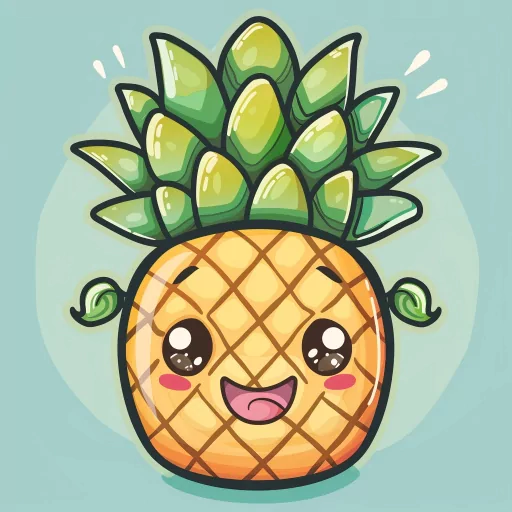 Cute cartoon pineapple avatar with a cheerful expression for a profile photo.