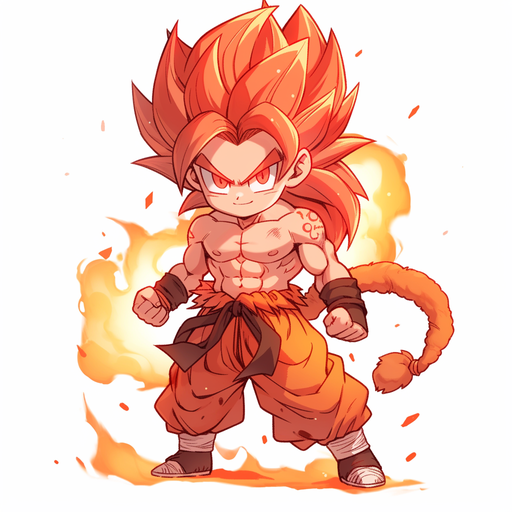 Chibi-style artwork of Gogeta from Dragon Ball Z.