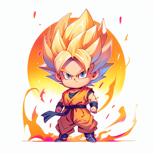 Chibi-style Goku from Dragon Ball Z.
