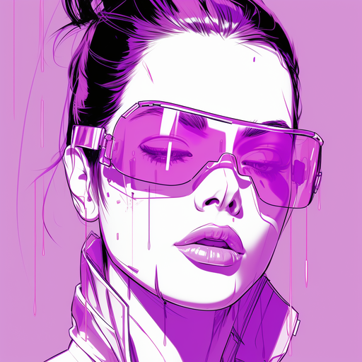 Purple line art aesthetic profile picture (PFP).