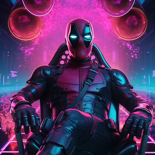 Synthwave-inspired Deadpool profile picture