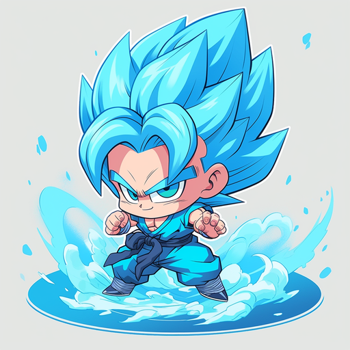 Chibi-style Goku from Dragon Ball Z in a Gogeta-themed profile picture.