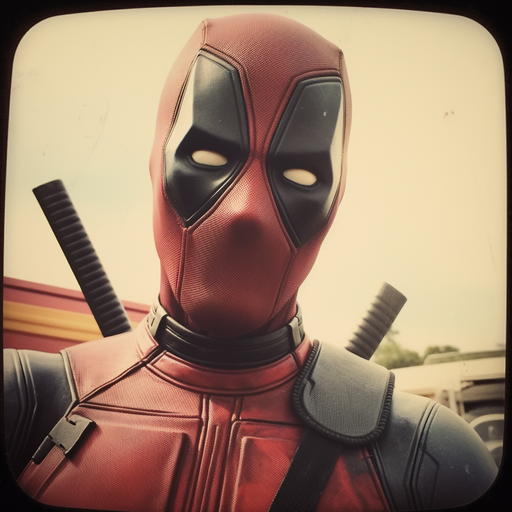 Vintage style portrait of Deadpool, the beloved fictional character with a mischievous smile.