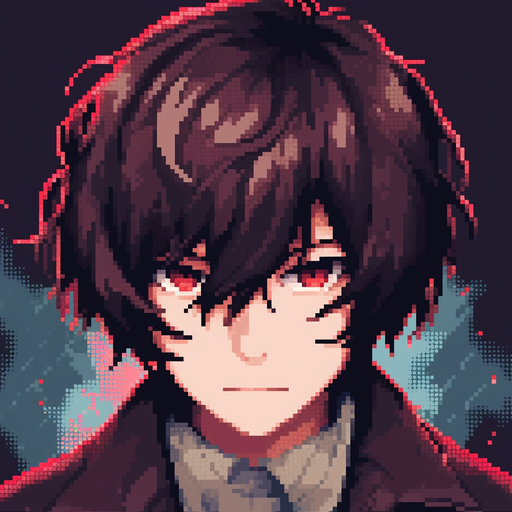Dazai character with 8-bit style