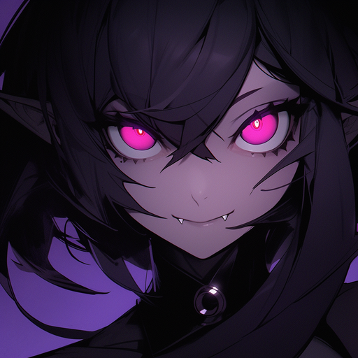 Expressive anime-style profile picture featuring darkness.