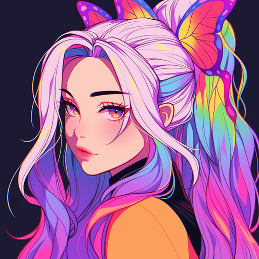 Artistic portrait of a female character, showcasing vibrant colors and intricate details.