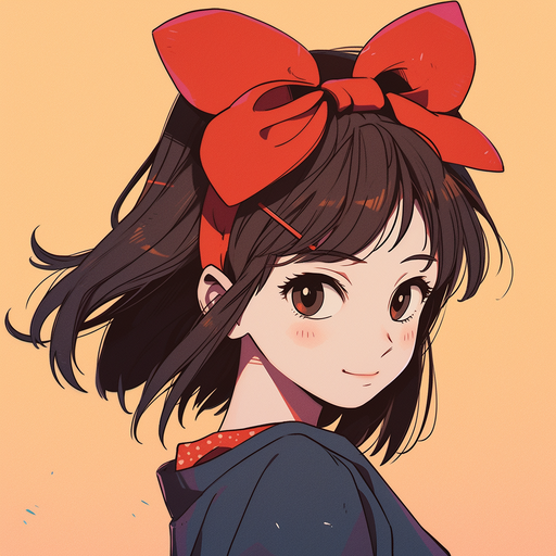 Anime-style profile picture of a girl inspired by Mitsuri from Studio Ghibli.