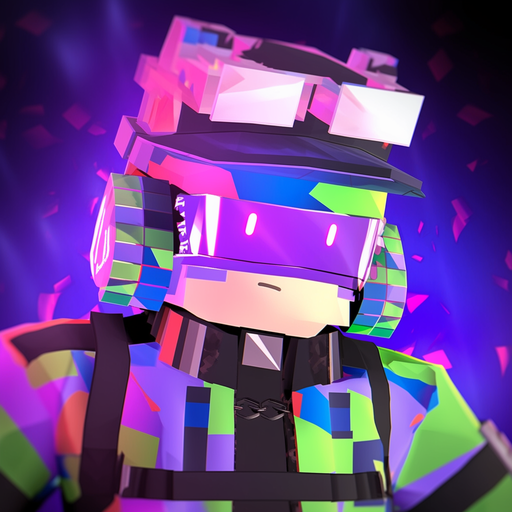 Retrowave-inspired Roblox profile picture featuring vibrant colors and geometric shapes.