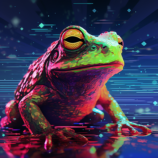 Glitched frog profile picture.