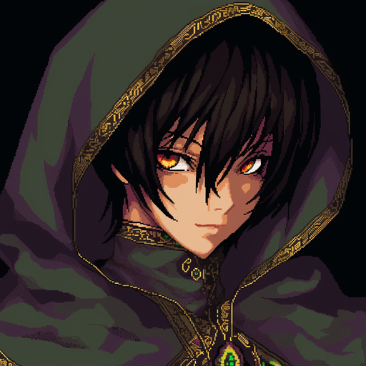 Lelouch, an 8bit profile picture with vibrant colors.