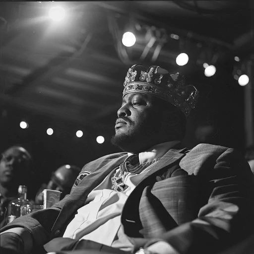 Profile picture of a person wearing a crown and suit, portraying a king-like persona with a confident expression in a low-lit setting.
