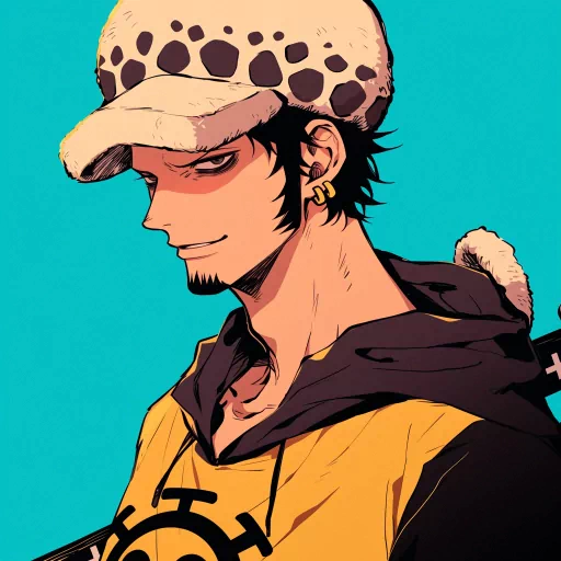 Illustrated avatar of a character sporting a distinctive spotted hat and a stern expression, suited for a law-themed profile picture.