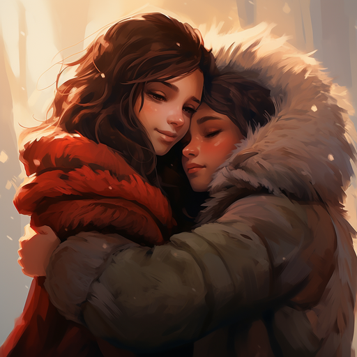 Generated profile picture depicting a heartwarming hug.