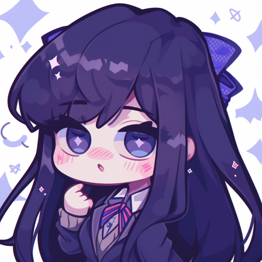 Chibi-style depiction of Komi, a character with appealing design and vibrant colors.