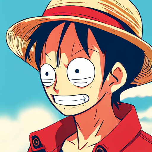 Vintage-inspired portrait of Luffy, the prominent character from One Piece.
