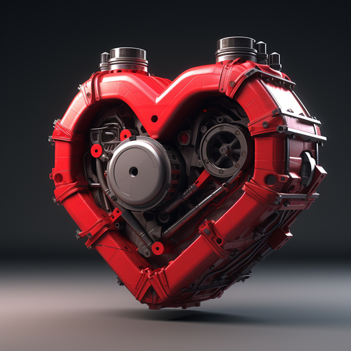 Heart with Engine-like Internals