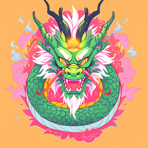 Colorful dragon artwork with a vibrant and detailed design.