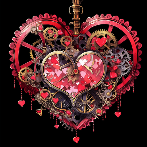 Heart-shaped clockwork gears