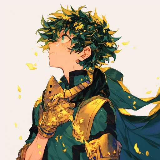 Deku avatar with golden accents for profile picture