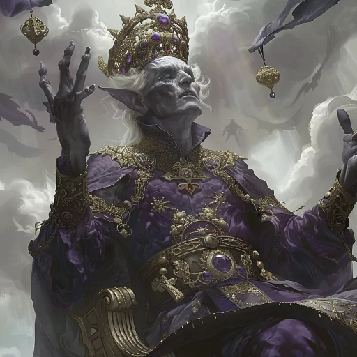 Regal fantasy king avatar with a majestic crown and purple royal robes as a profile picture.
