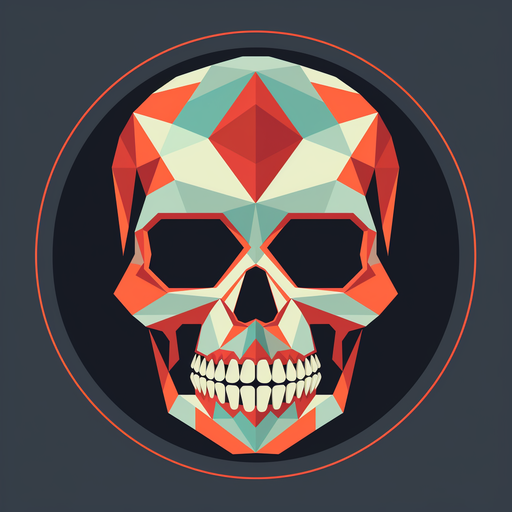 A symmetrical flat icon design of a skeleton pfp.