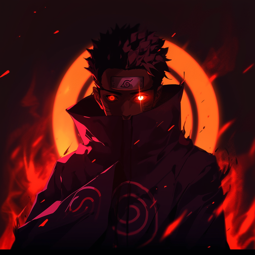Obito Uchiha, a character from the Naruto series, depicted in a generated pfp.