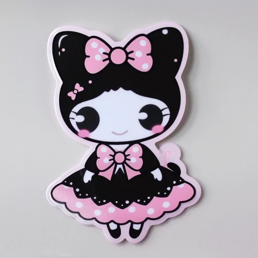 Cute Kuromi avatar with pink bow for profile photo.