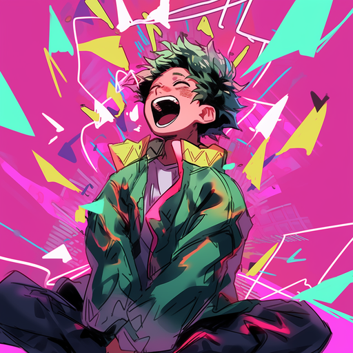 Deku, a character from My Hero Academia, depicted in this generated image.
