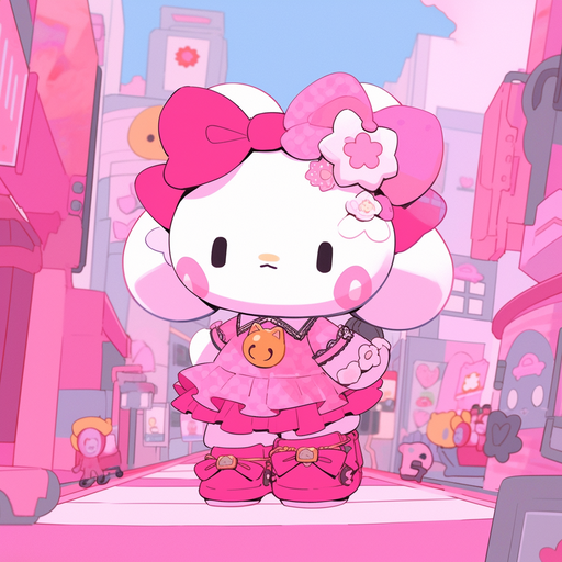 My Melody-inspired profile picture with block colors and contemporary style.