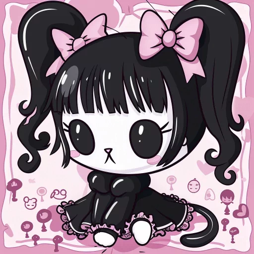 Cute Kuromi profile picture with pink accents, perfect for an avatar or pfp display.