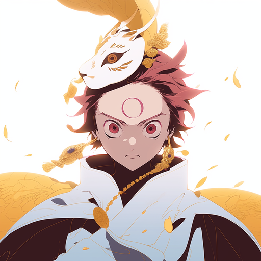 Demon Slayer character with golden hues.