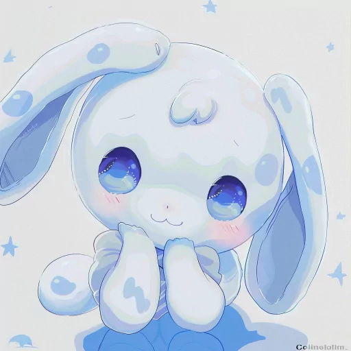 Cute Cinnamoroll avatar with a soft blue and white color scheme and star patterns, perfect for a profile photo or pfp.