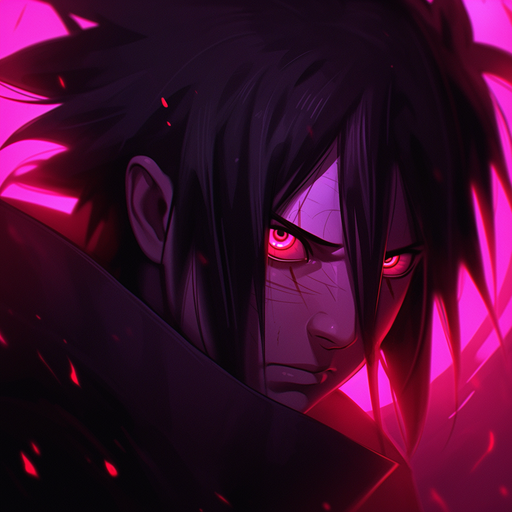 Displeased portrait of Sasuke with Sharingan