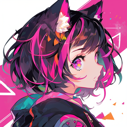 Anime-inspired profile picture of a cute girl with cat-like features.
