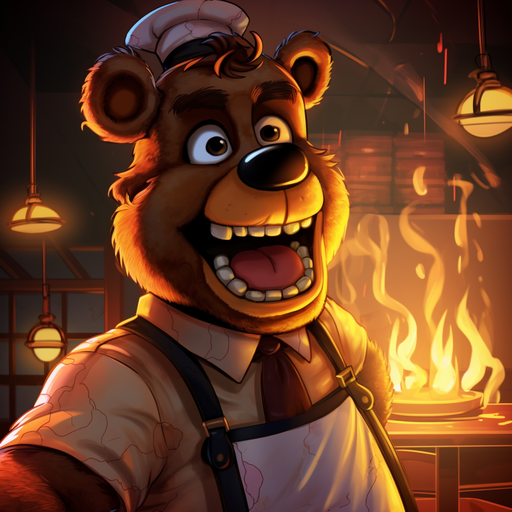 Colorful cartoon-style image of a character from Five Nights at Freddy's, a popular horror video game franchise.