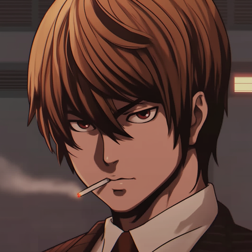 Light Yagami - a stylized digital portrait of the iconic character from the anime series Death Note.