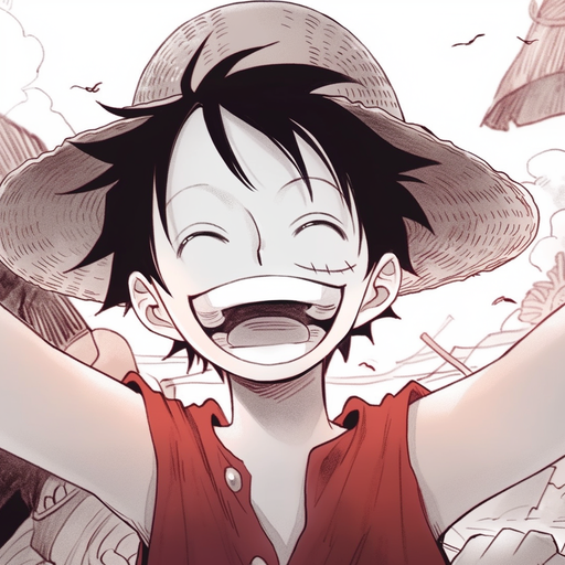 Smiling Luffy from manga series